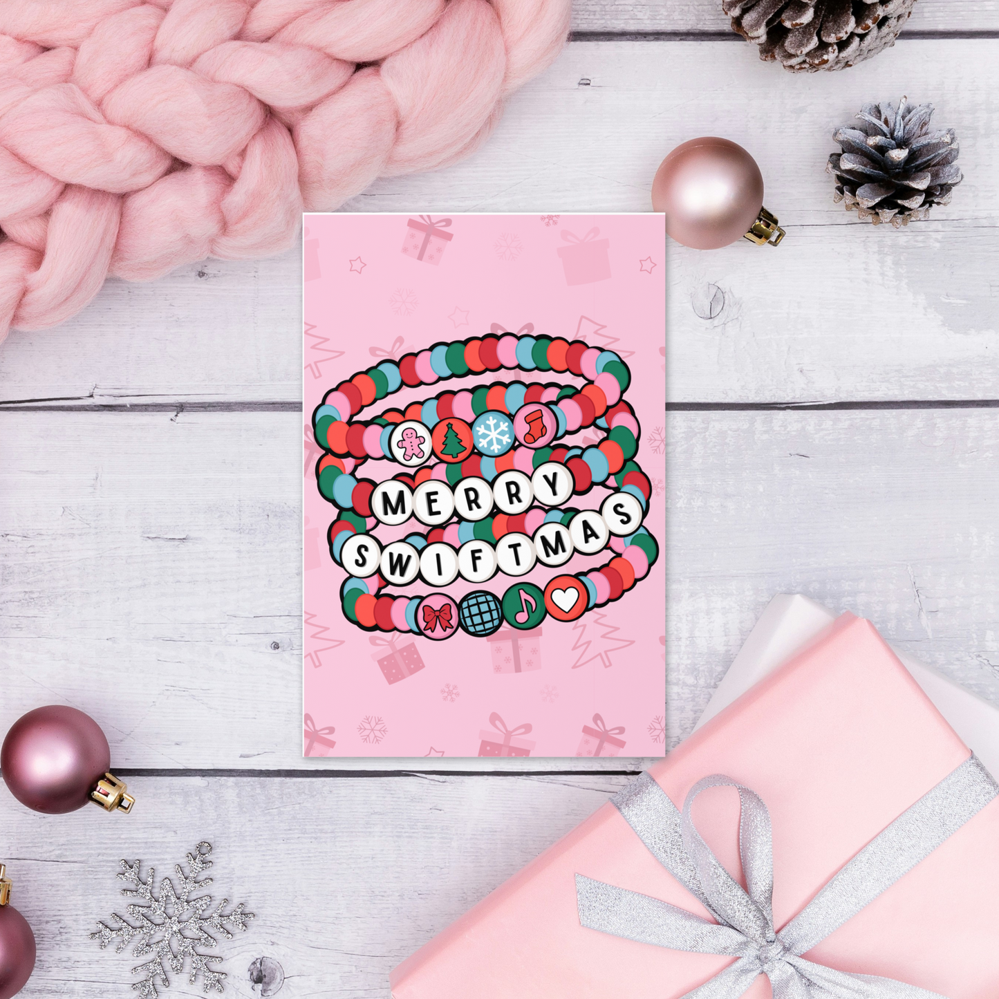 Merry Swiftmas Friendship Bracelet Christmas Greeting card