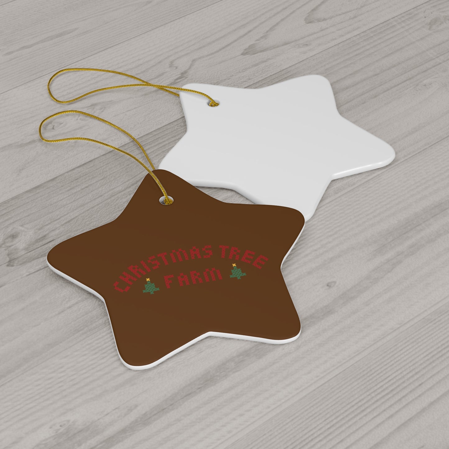 Christmas Tree Farm Christmas Ceramic Ornament, 4 Shapes