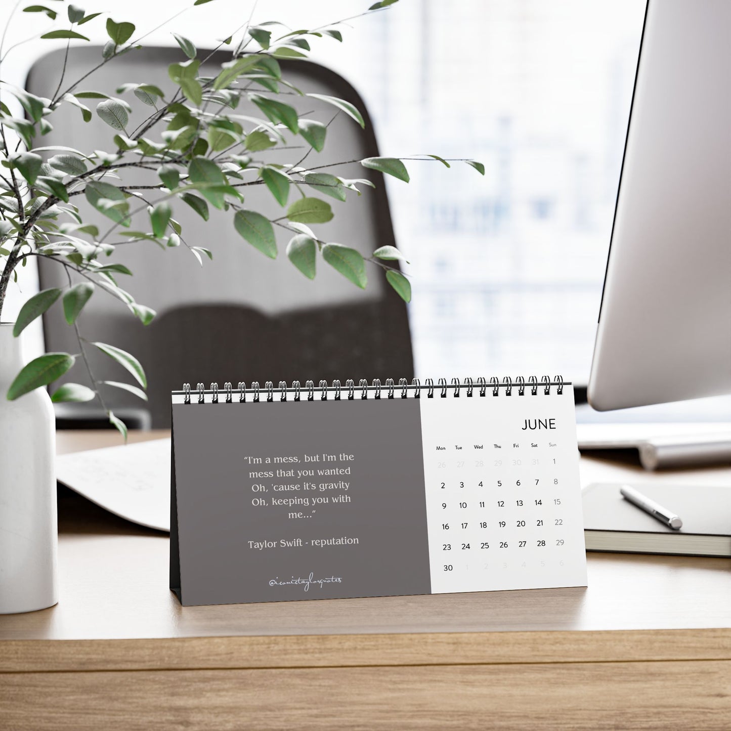 Iconic Taylor LYRICS Desk Calendar (2025 grid)