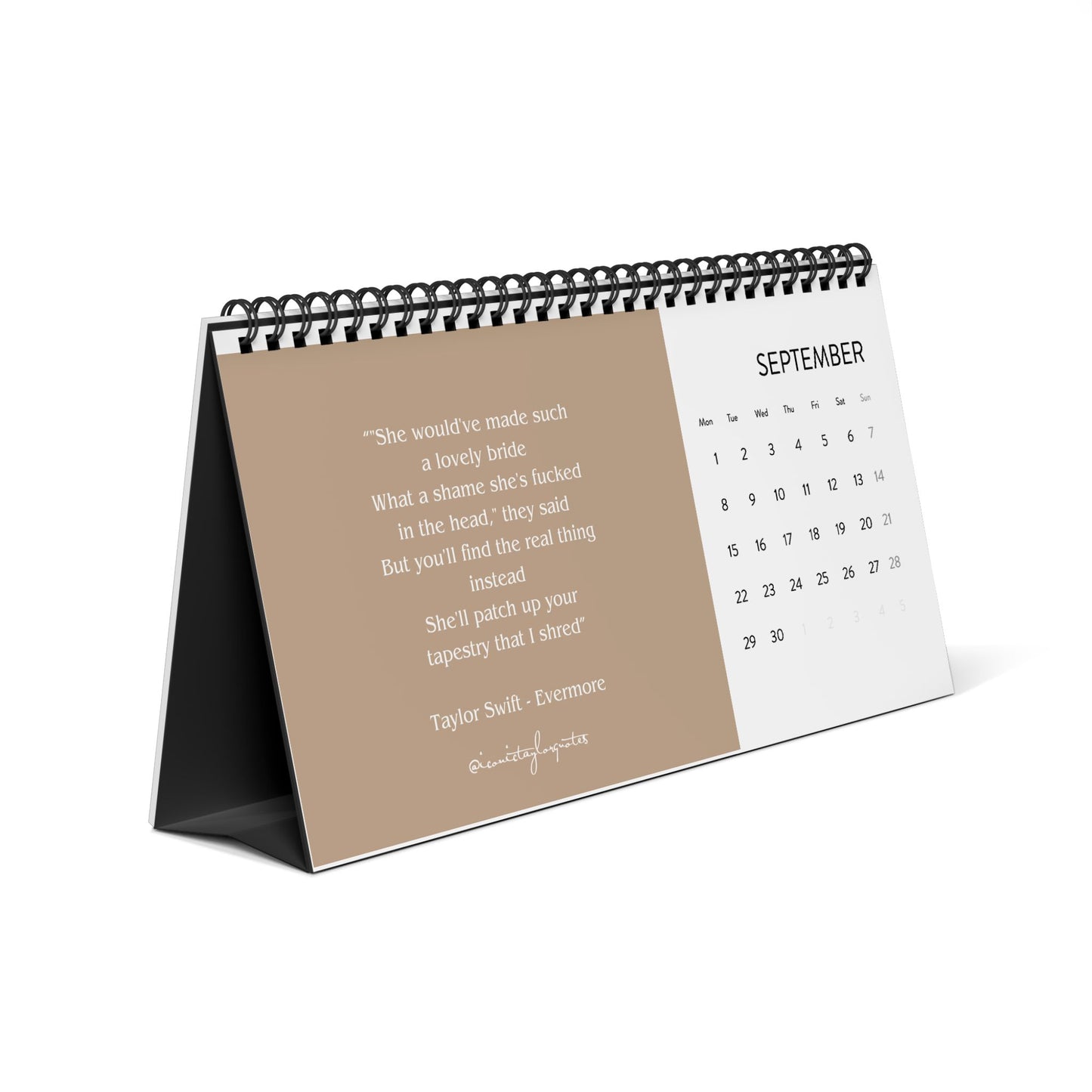 Iconic Taylor LYRICS Desk Calendar (2025 grid)