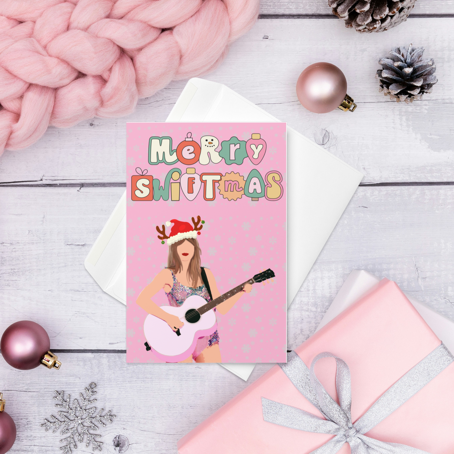 Merry Swiftmas Hand Illustrated Christmas Greeting card