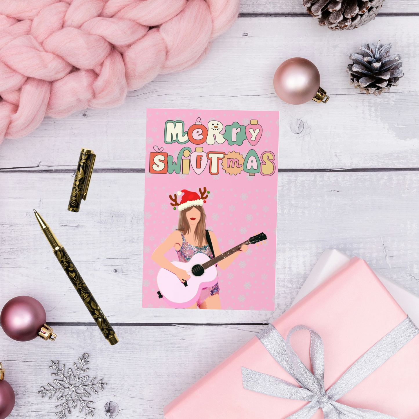 Merry Swiftmas Hand Illustrated Christmas Greeting card