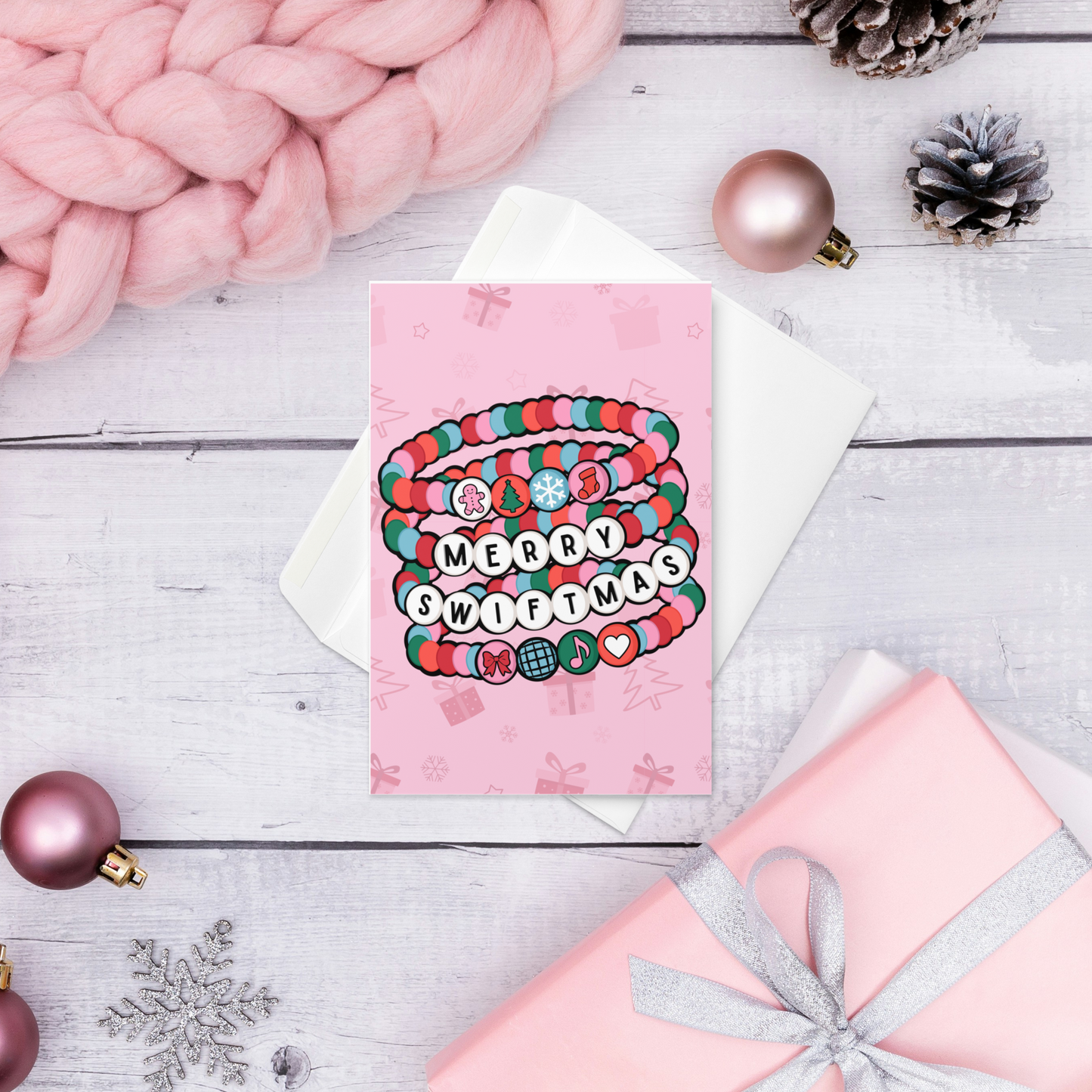 Merry Swiftmas Friendship Bracelet Christmas Greeting card