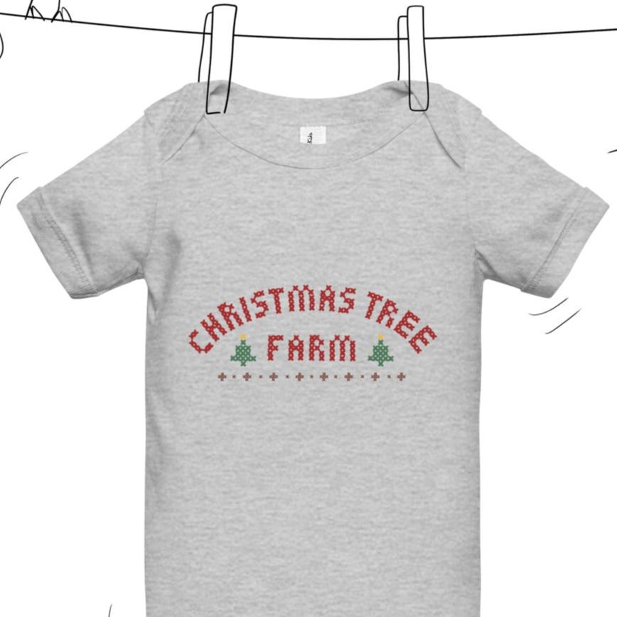 Christmas Tree Farm Baby short sleeve one piece