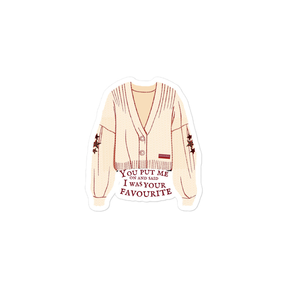 Cardigan lyrics sticker