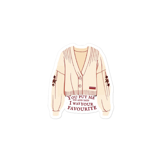 Cardigan lyrics sticker