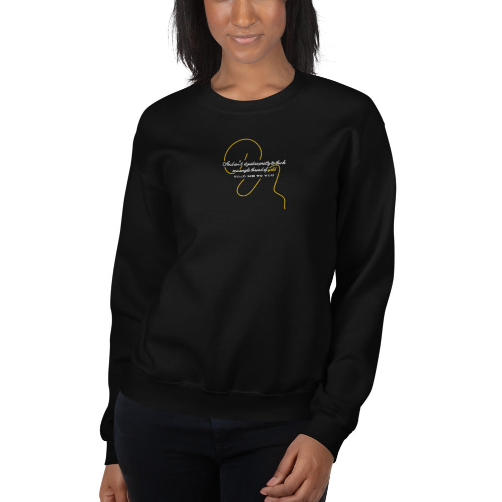 Invisible String Embroidered Lyric Unisex Sweatshirt