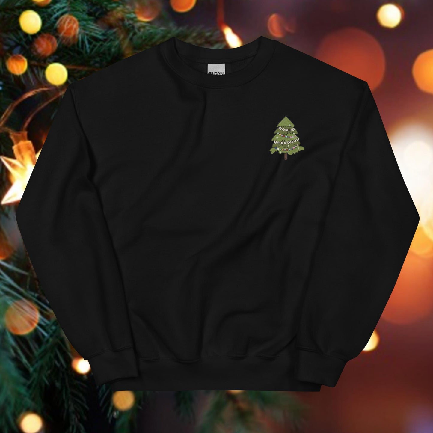 Merry Swiftmas Tree Embroidered Unisex Sweatshirt