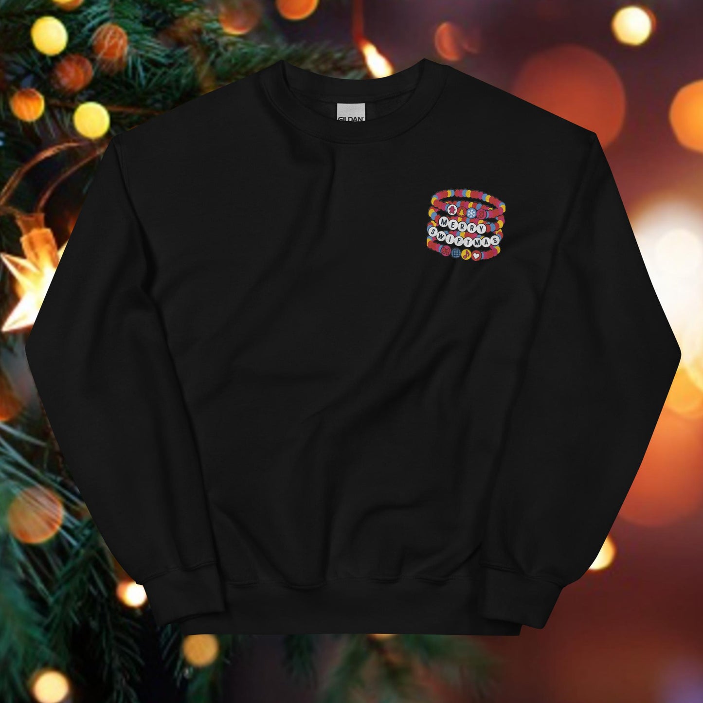 Merry Swiftmas Friendship Bracelet Embroidered Unisex Sweatshirt