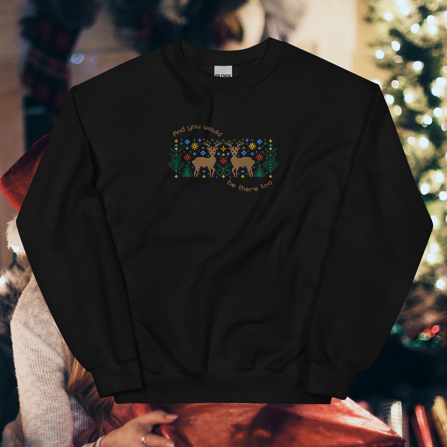 Ugly Christmas Tree Farm Embroidered Unisex Sweatshirt