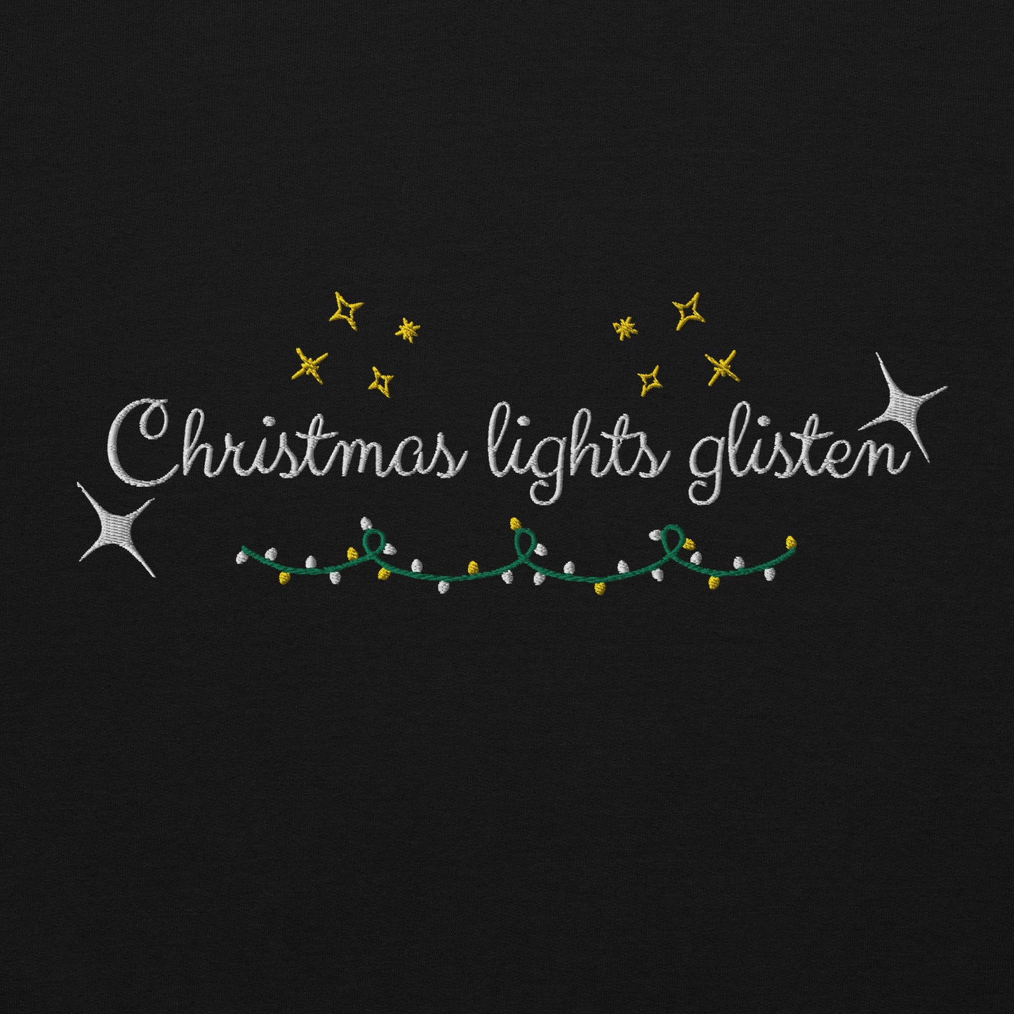 Christmas Lights Glisten Embroidered Unisex Sweatshirt