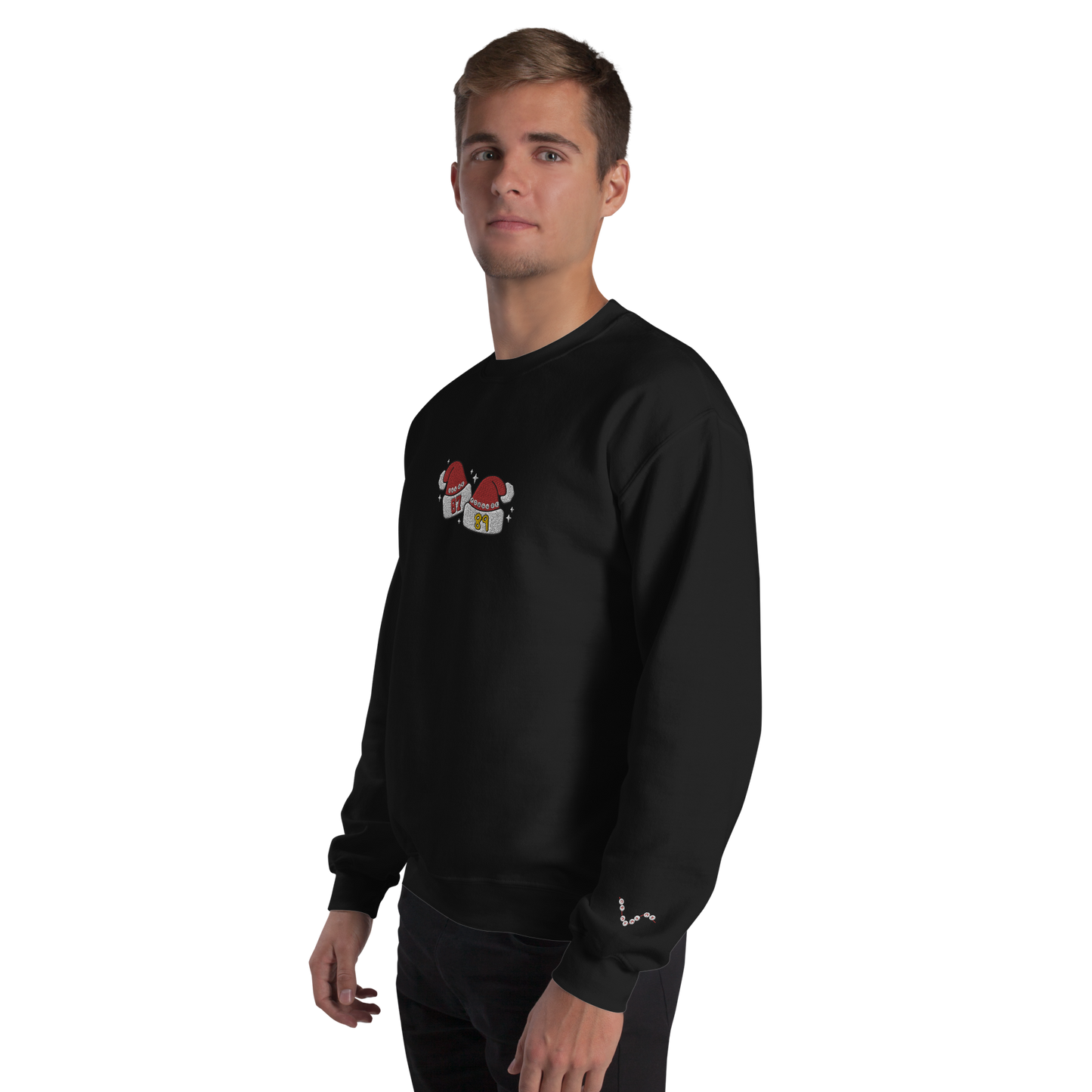 Tayvis Santa Hats Embroidered Unisex Sweatshirt