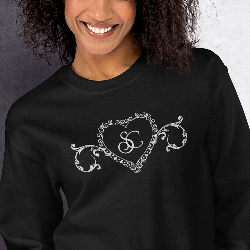 Short N Sweet Embroidered Unisex Sweatshirt with Kiss Detail