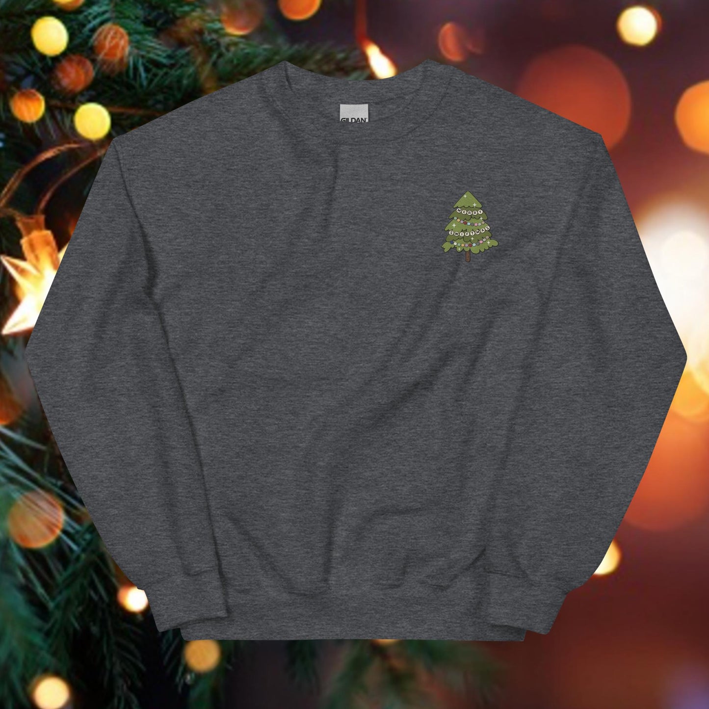 Merry Swiftmas Tree Embroidered Unisex Sweatshirt