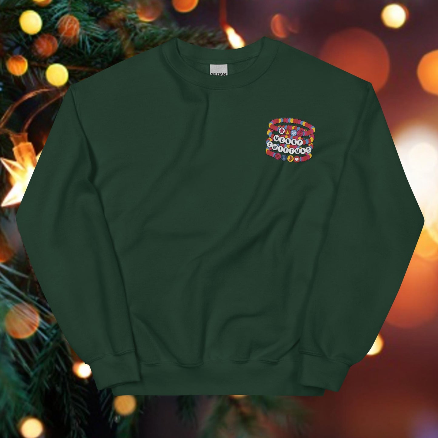 Merry Swiftmas Friendship Bracelet Embroidered Unisex Sweatshirt