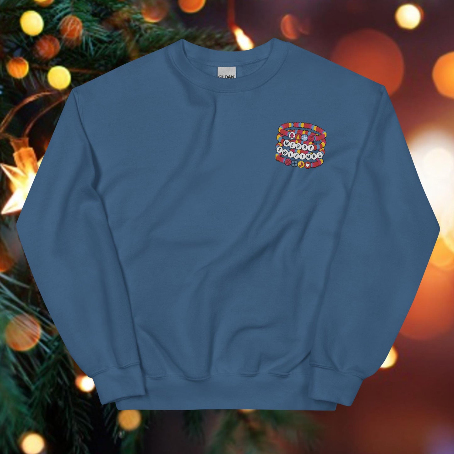 Merry Swiftmas Friendship Bracelet Embroidered Unisex Sweatshirt