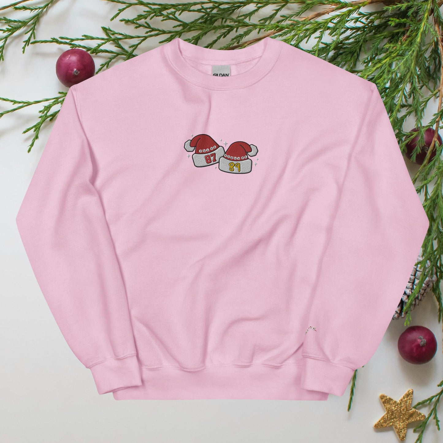 Tayvis Santa Hats Embroidered Unisex Sweatshirt