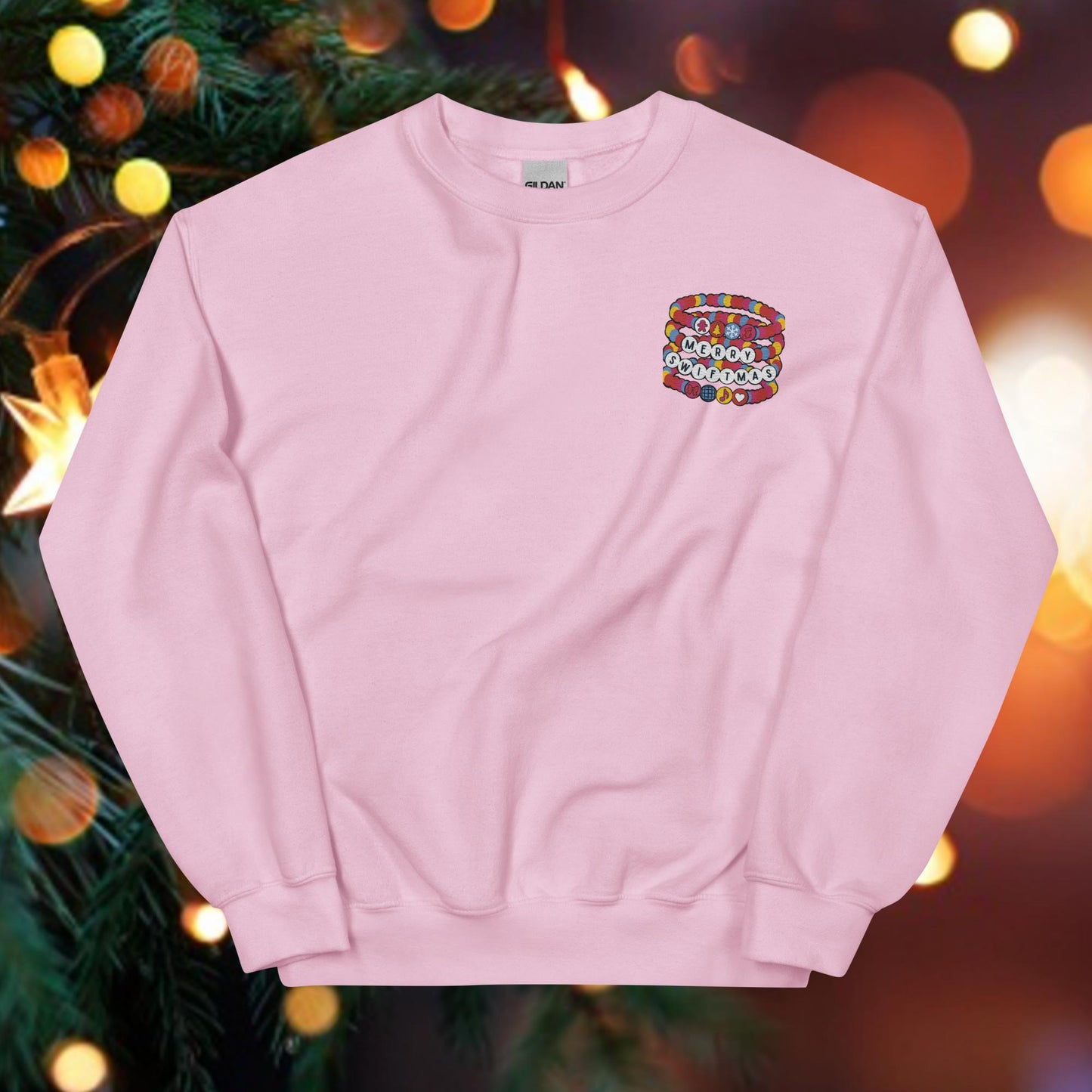 Merry Swiftmas Friendship Bracelet Embroidered Unisex Sweatshirt