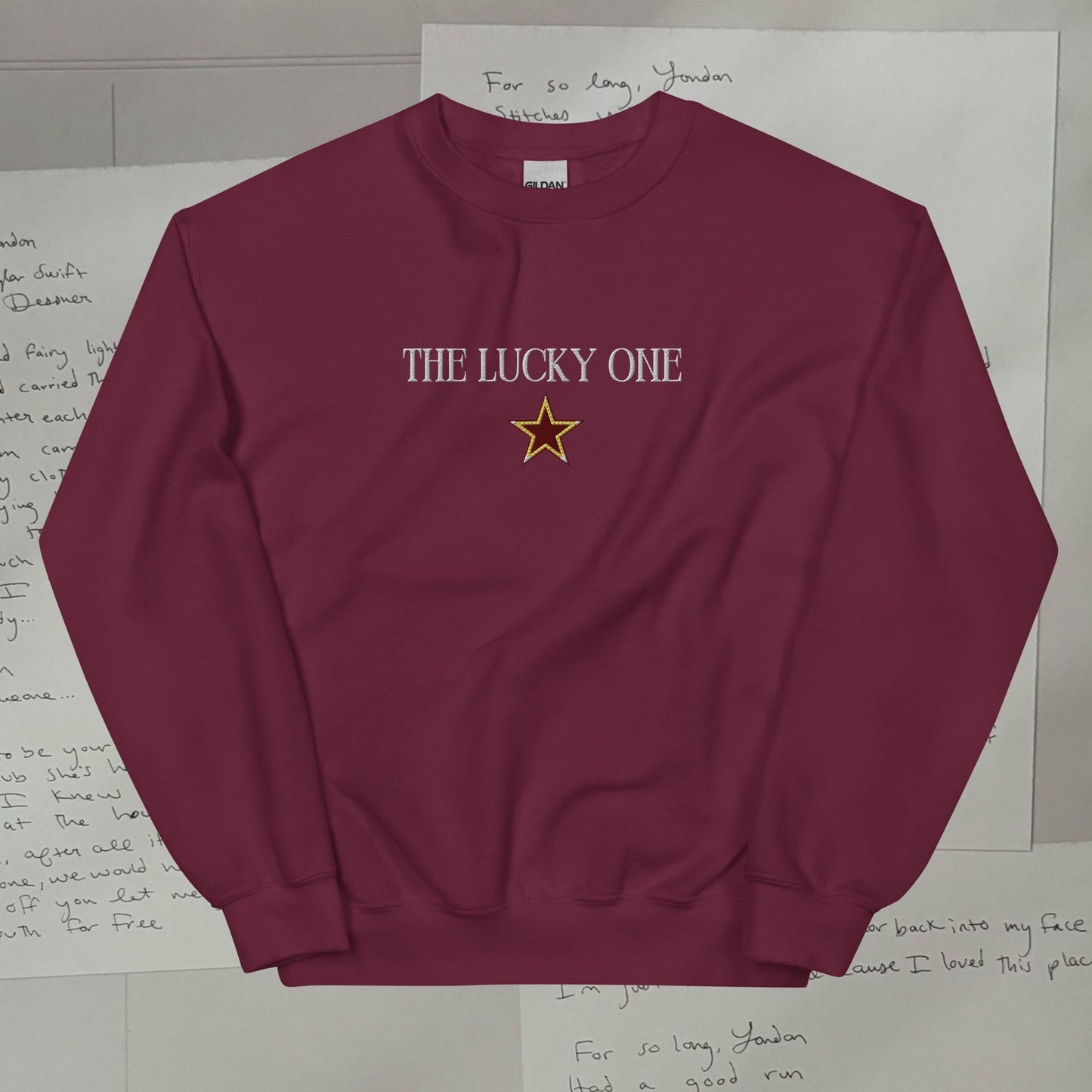 The Lucky One Embroidered Lyric Unisex Sweatshirt