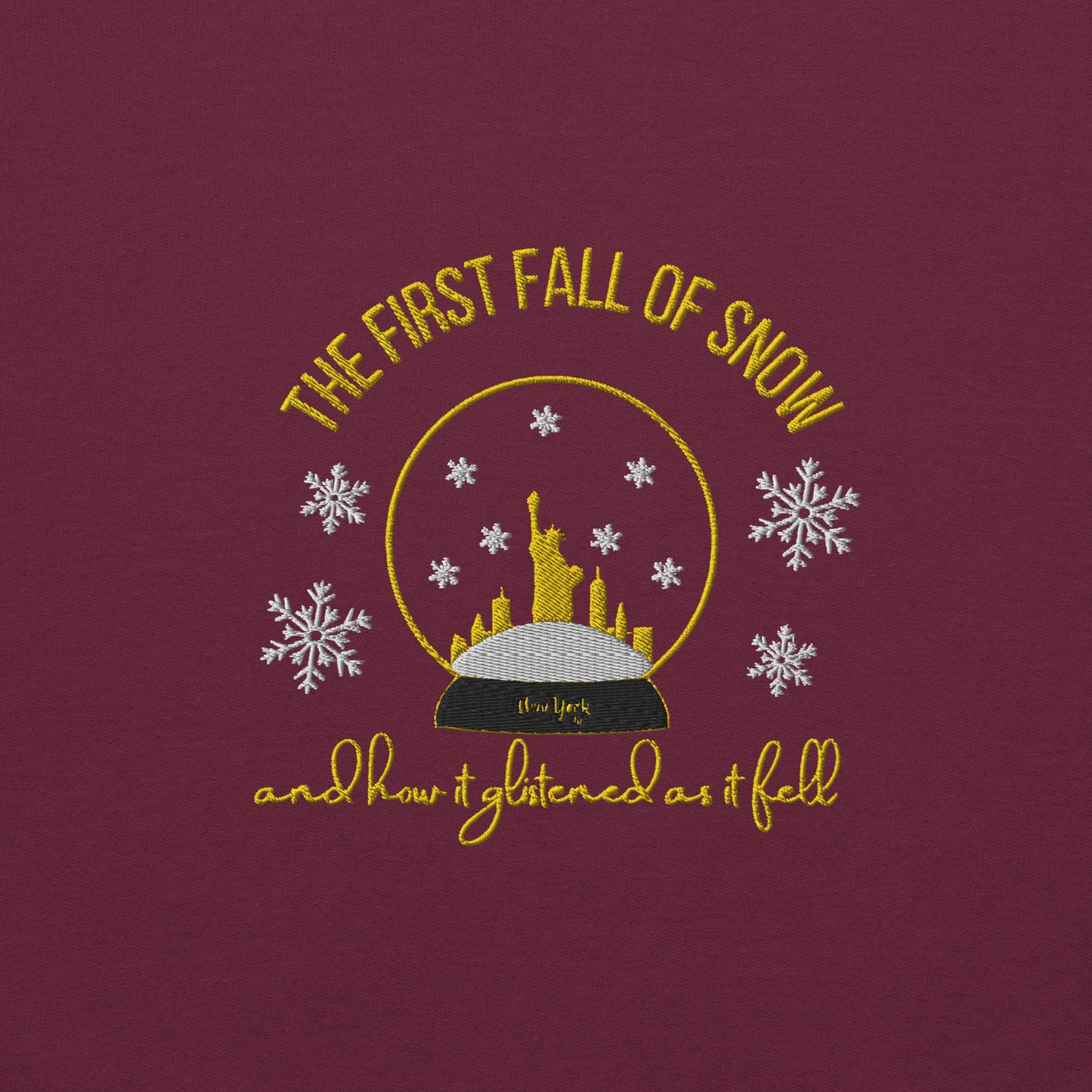 First Fall of Snow Lyric Embroidered Unisex Sweatshirt