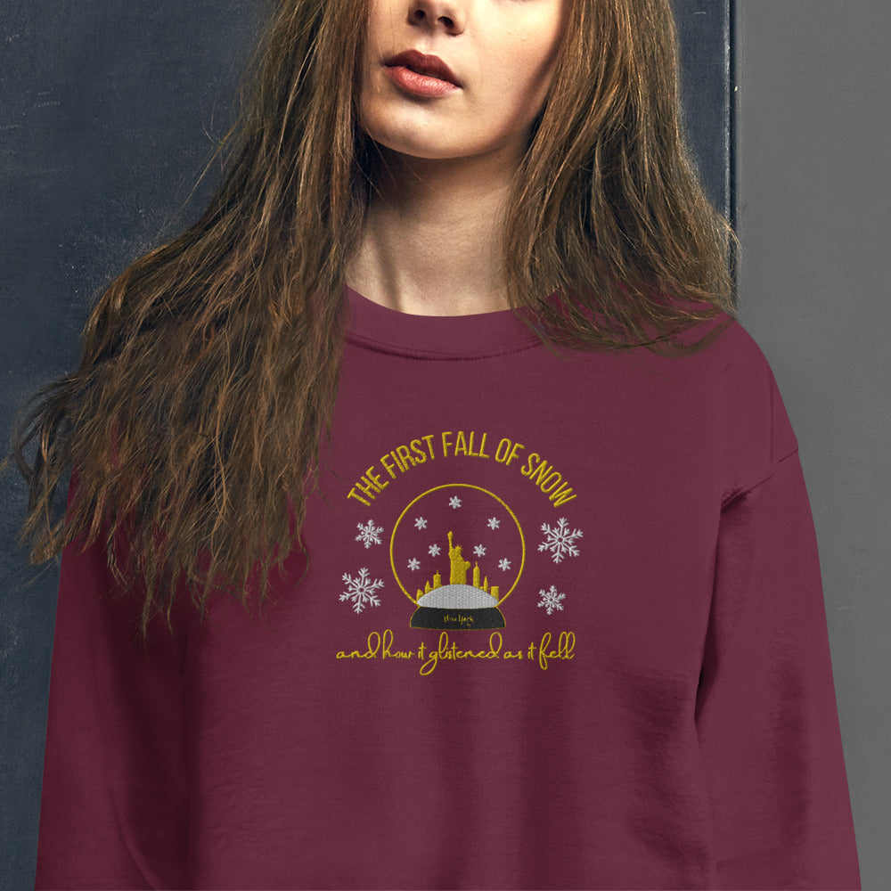 First Fall of Snow Lyric Embroidered Unisex Sweatshirt