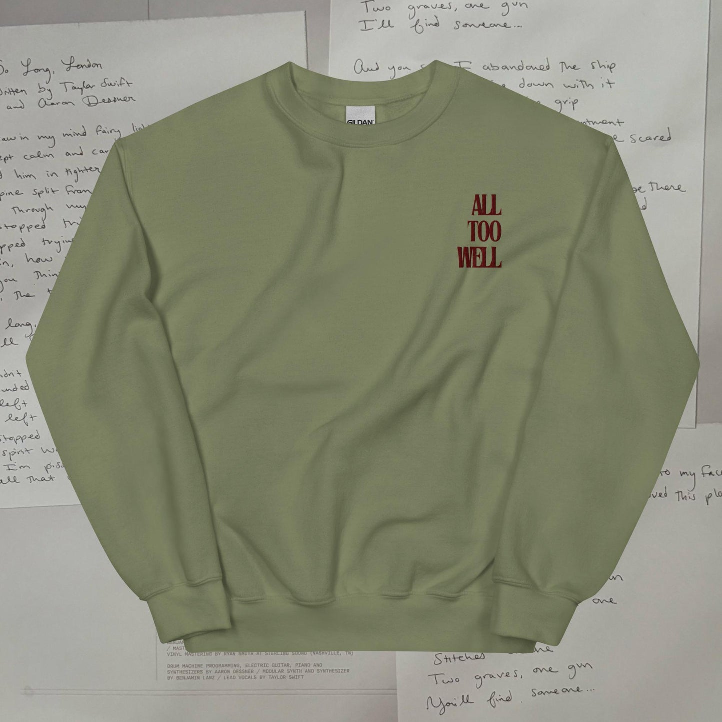 All Too Well Embroidered Lyric Unisex Sweatshirt