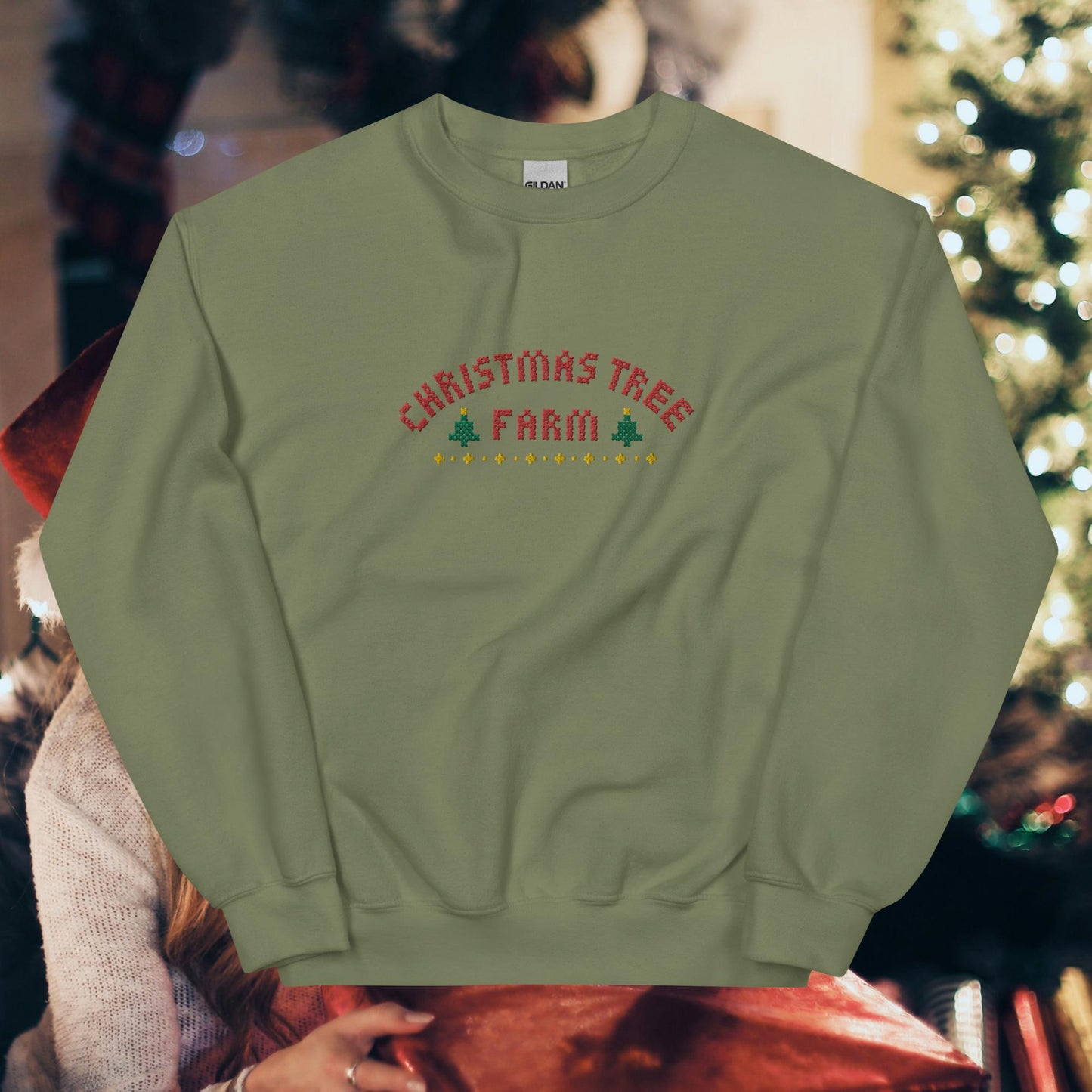 Christmas Tree Farm Embroidered Unisex Sweatshirt