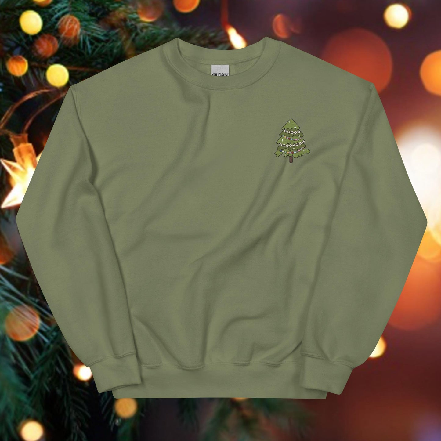 Merry Swiftmas Tree Embroidered Unisex Sweatshirt