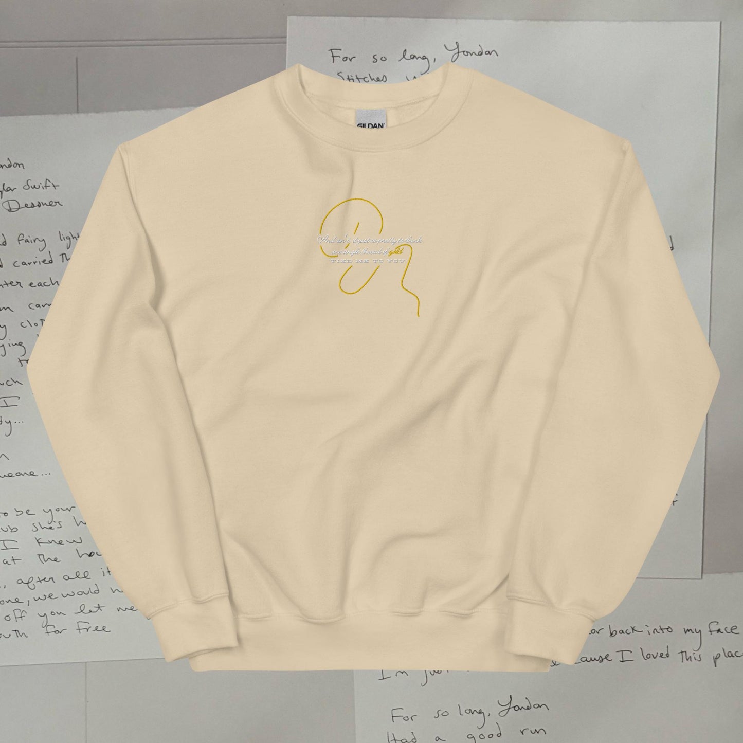 Invisible String Embroidered Lyric Unisex Sweatshirt