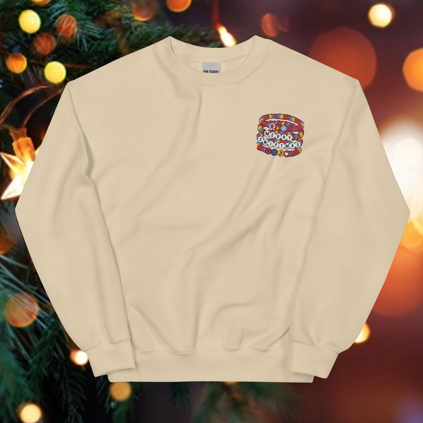 Merry Swiftmas Friendship Bracelet Embroidered Unisex Sweatshirt