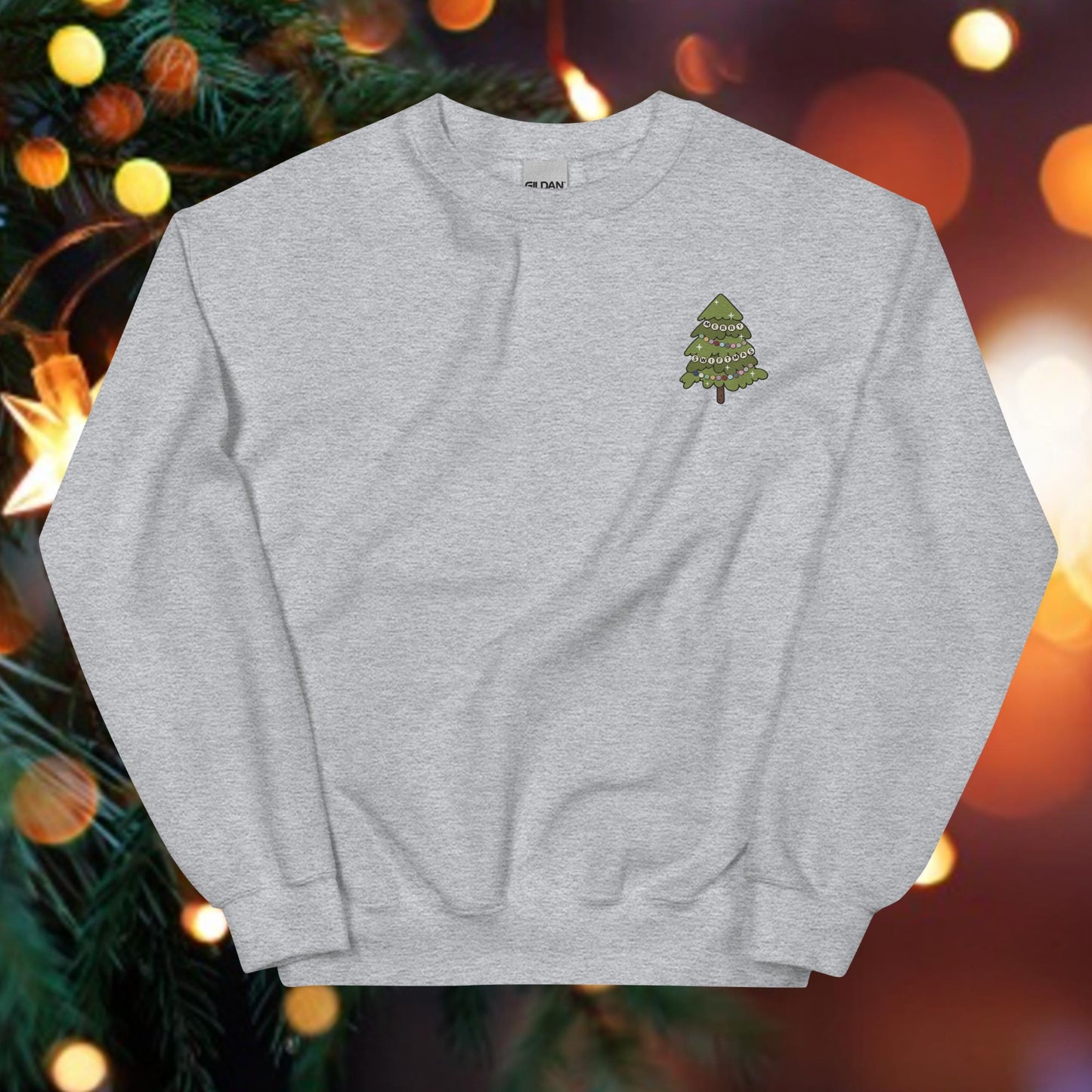 Merry Swiftmas Tree Embroidered Unisex Sweatshirt