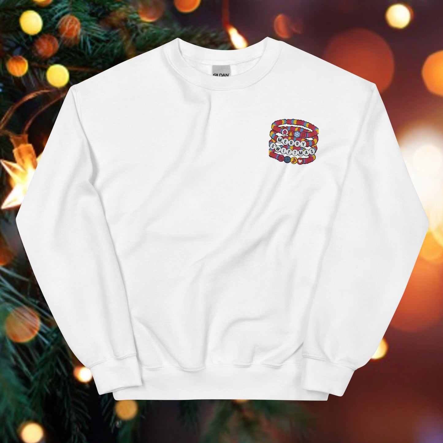 Merry Swiftmas Friendship Bracelet Embroidered Unisex Sweatshirt