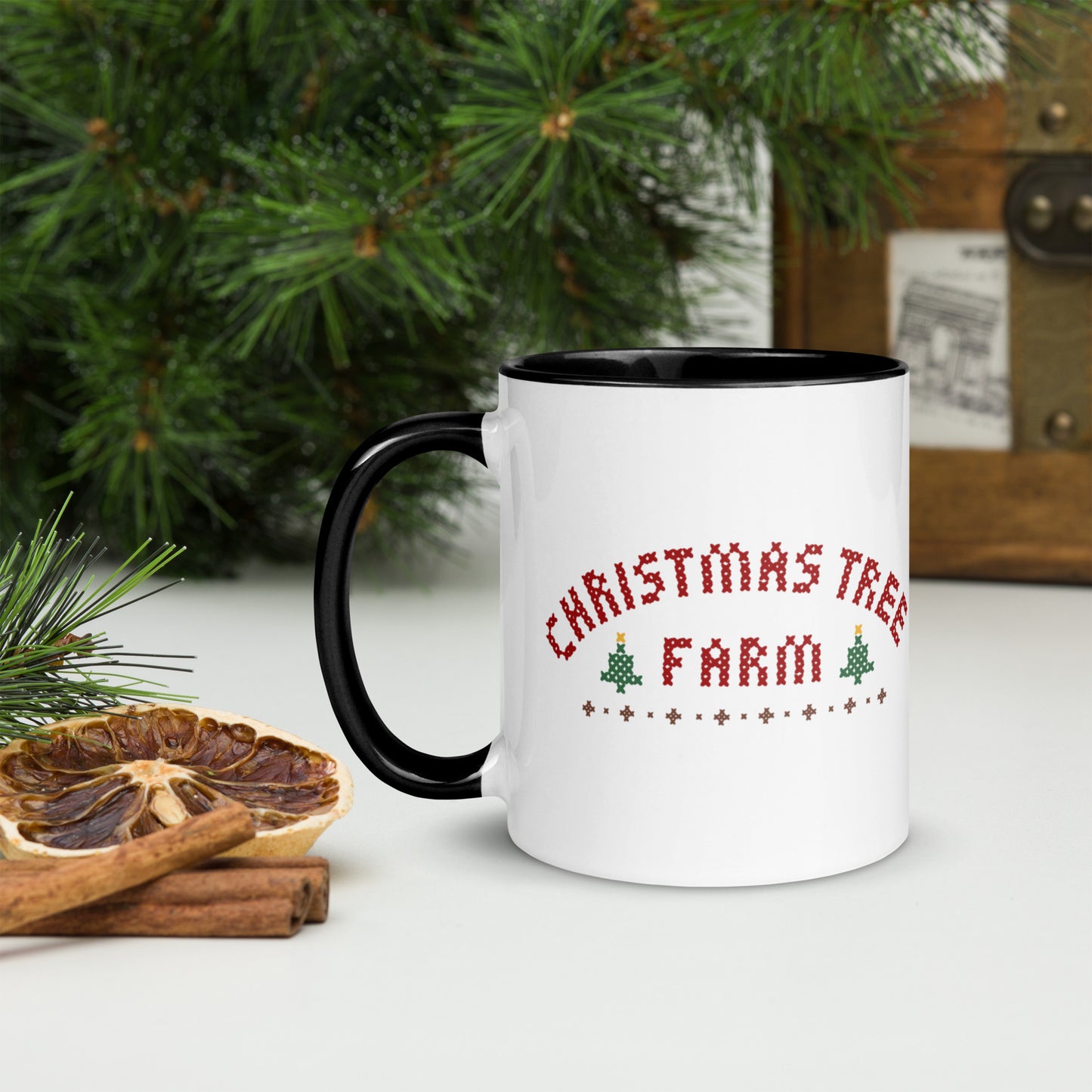 Christmas Tree Farm Mug with Color Inside