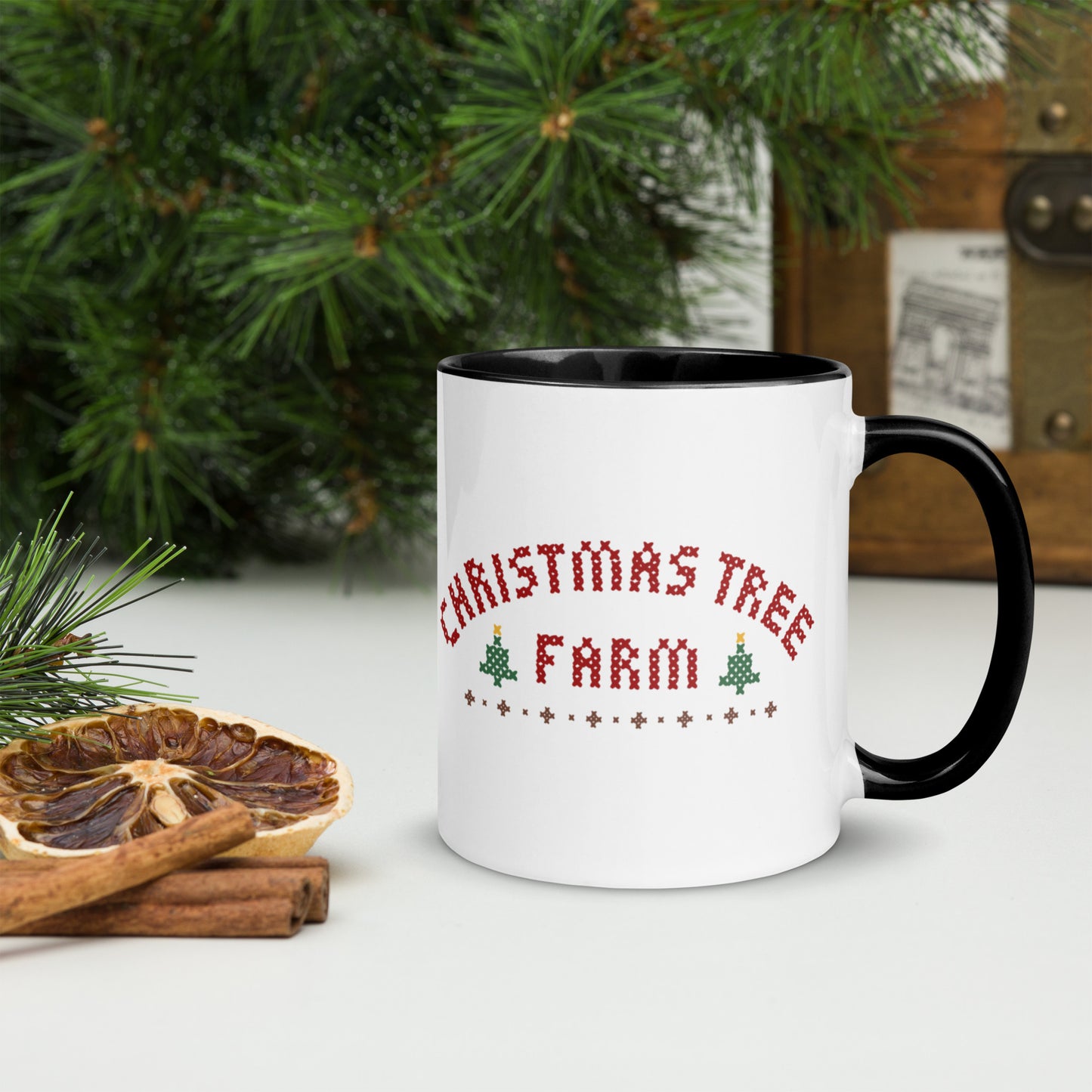 Christmas Tree Farm Mug with Color Inside