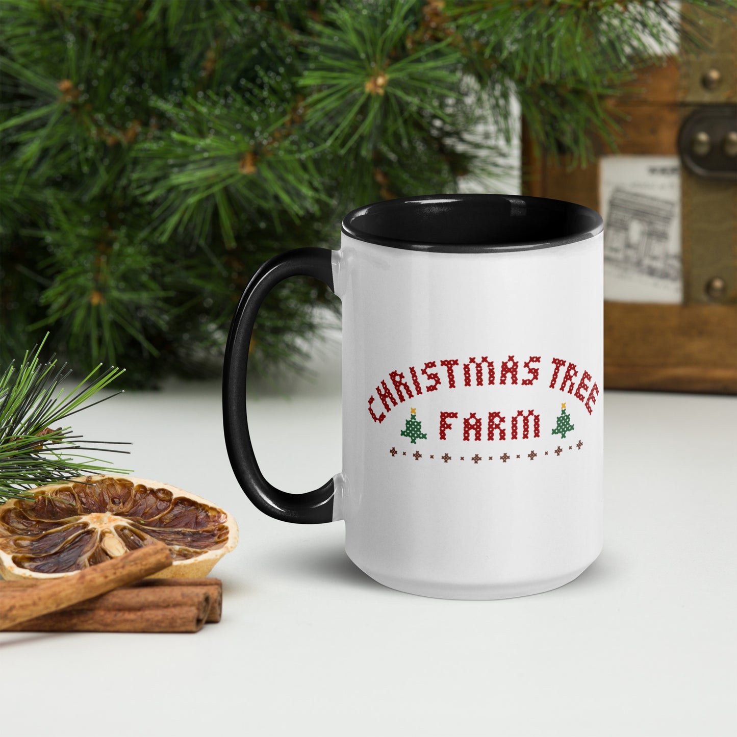 Christmas Tree Farm Mug with Color Inside