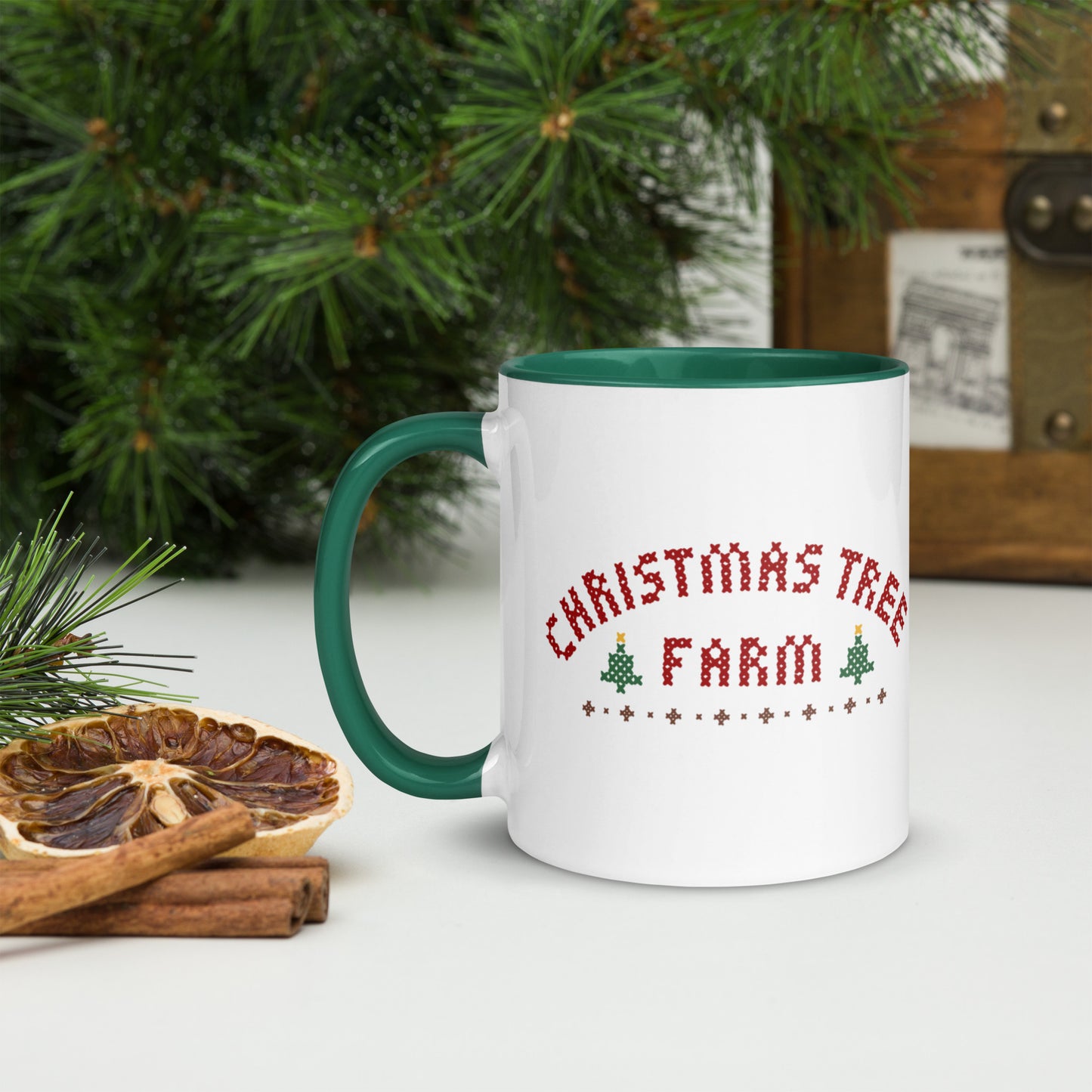 Christmas Tree Farm Mug with Color Inside