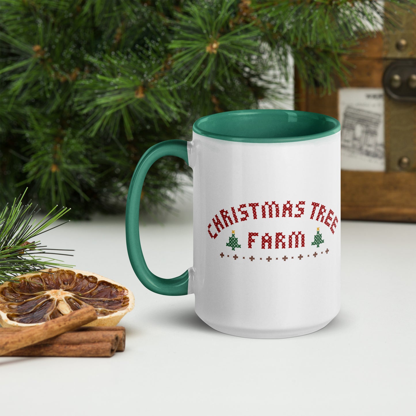 Christmas Tree Farm Mug with Color Inside