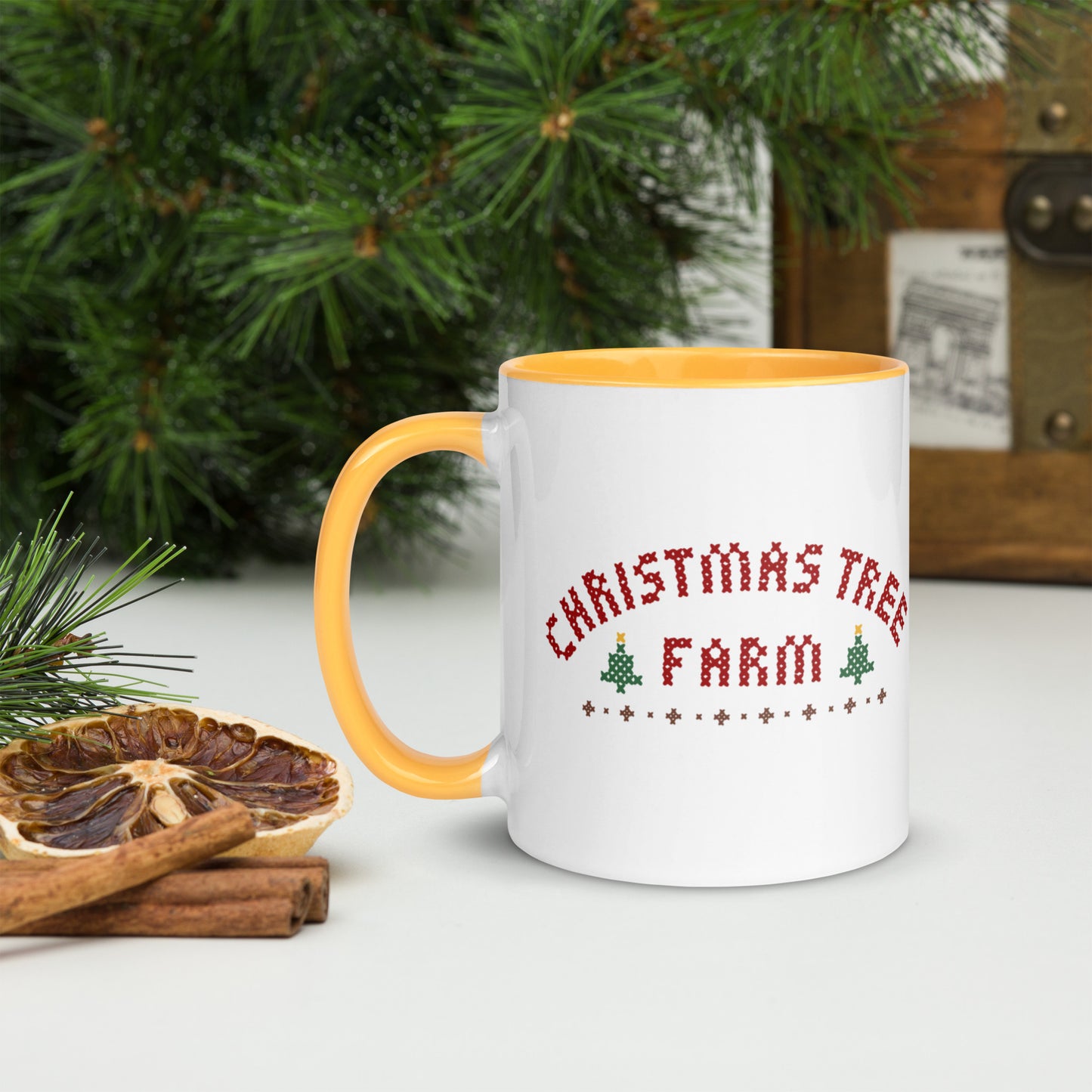 Christmas Tree Farm Mug with Color Inside