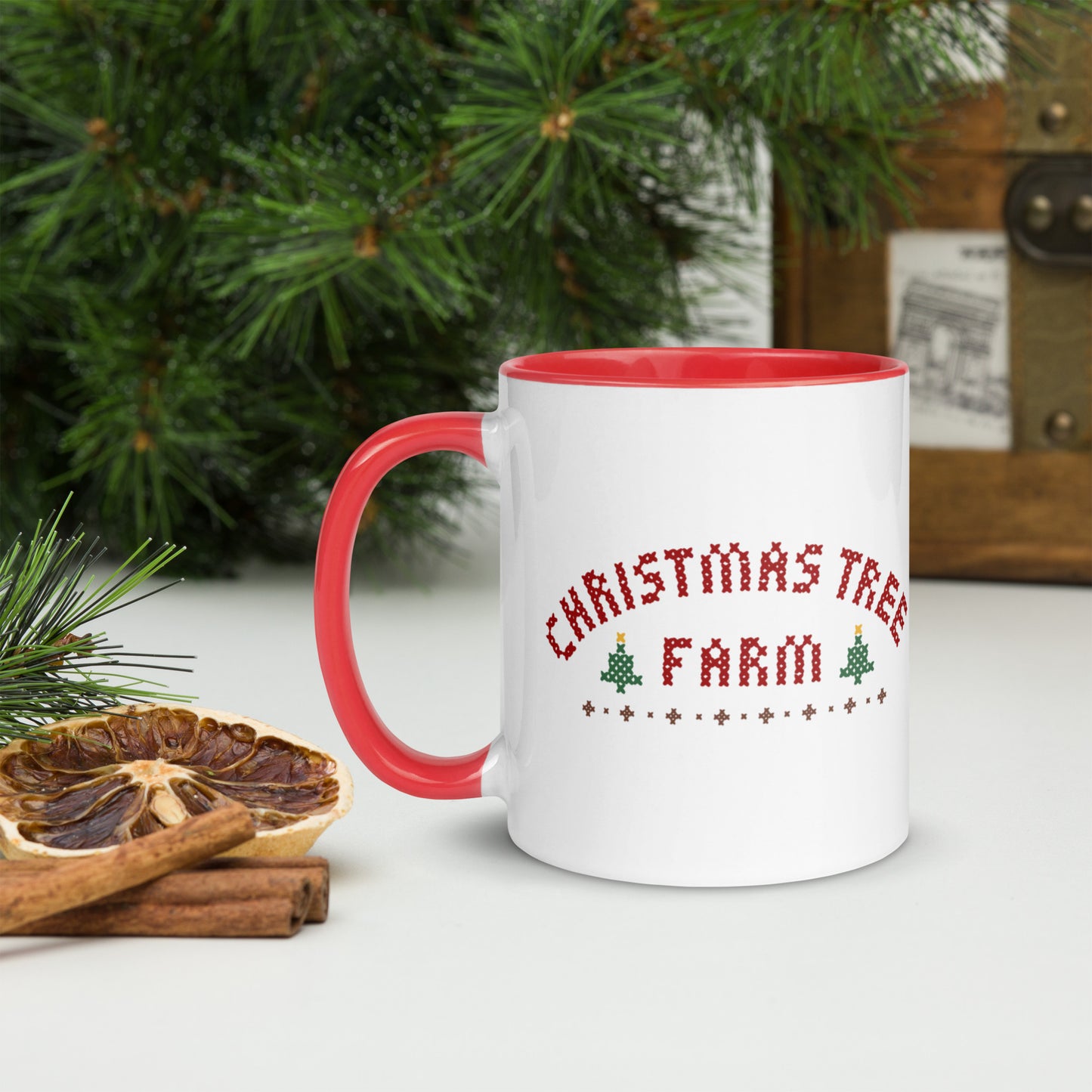 Christmas Tree Farm Mug with Color Inside