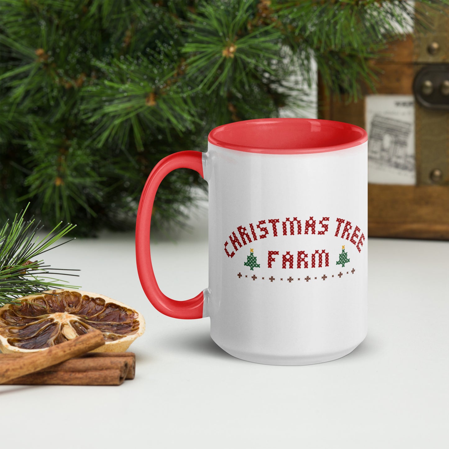 Christmas Tree Farm Mug with Color Inside